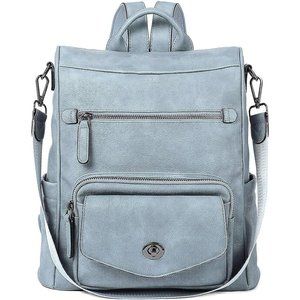 Cluci Women Gray Leather Convertible Large Travel Designer Casual Shoulder Bag